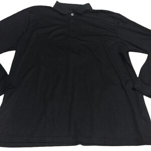 Elegant Black Long Sleeve Polo Shirt